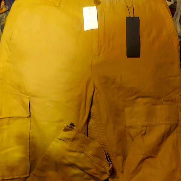 Nwt! funky embroidered utility cargo pants. linen / cotton blend. high vibes. - Picture 7 of 7